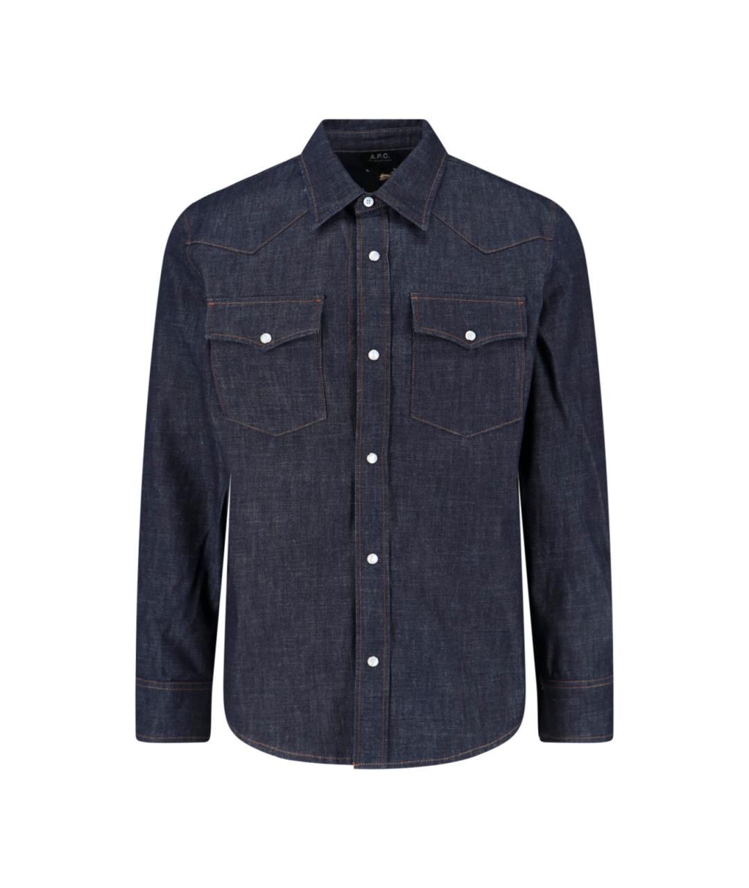 A.P.C. Синяя кэжуал рубашка, фото 1