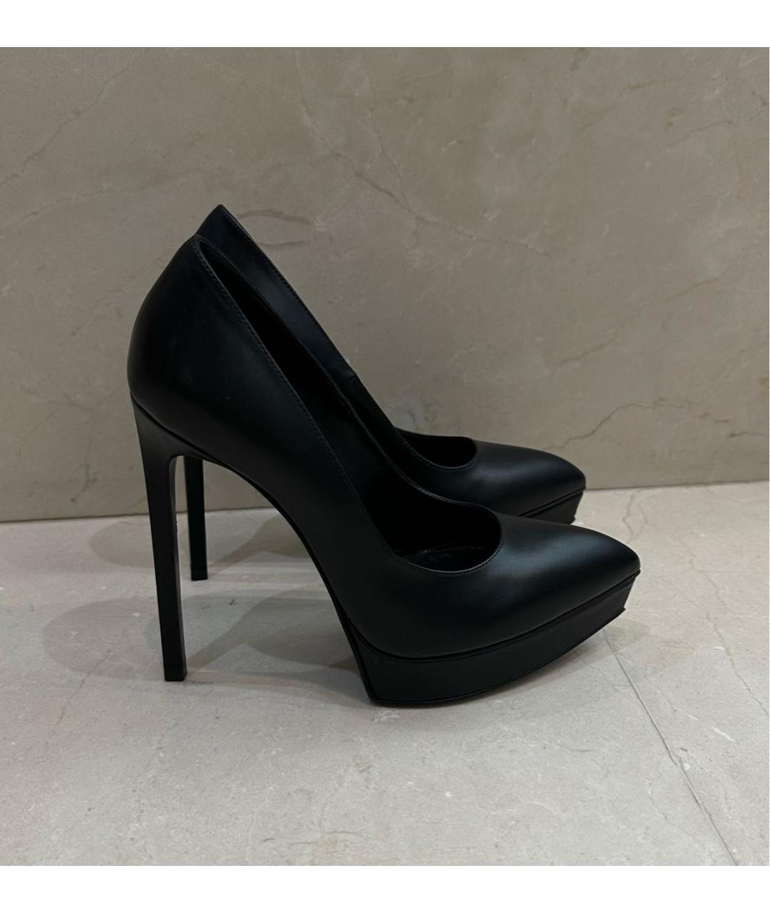 SAINT LAURENT Черные кожаные туфли, фото 8