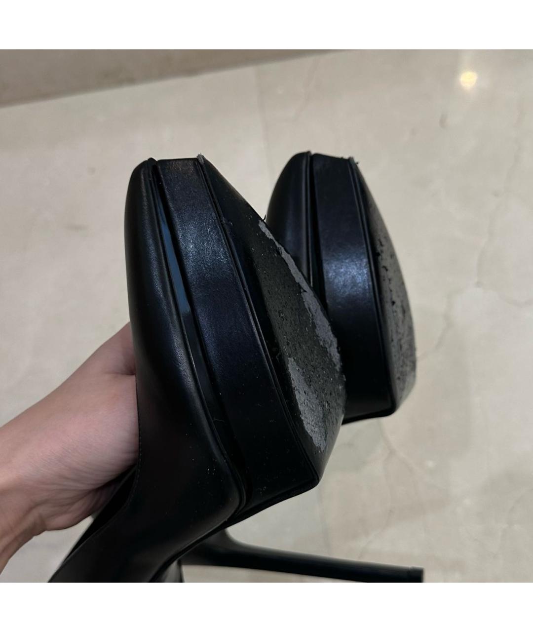 SAINT LAURENT Черные кожаные туфли, фото 7