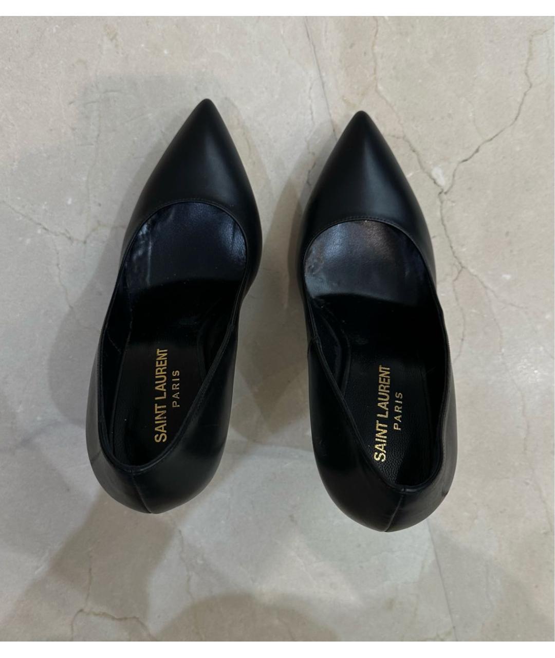 SAINT LAURENT Черные кожаные туфли, фото 3