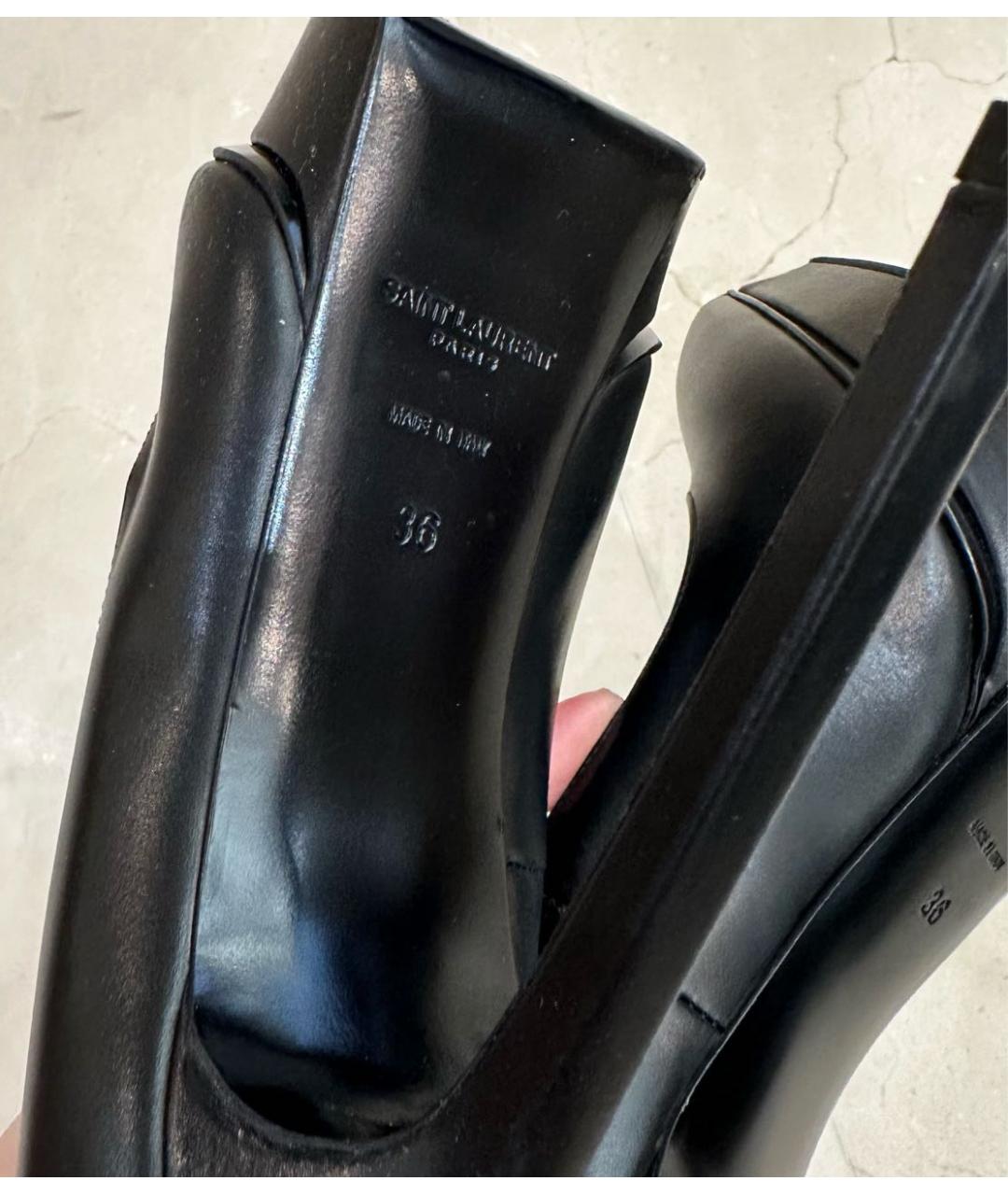 SAINT LAURENT Черные кожаные туфли, фото 5