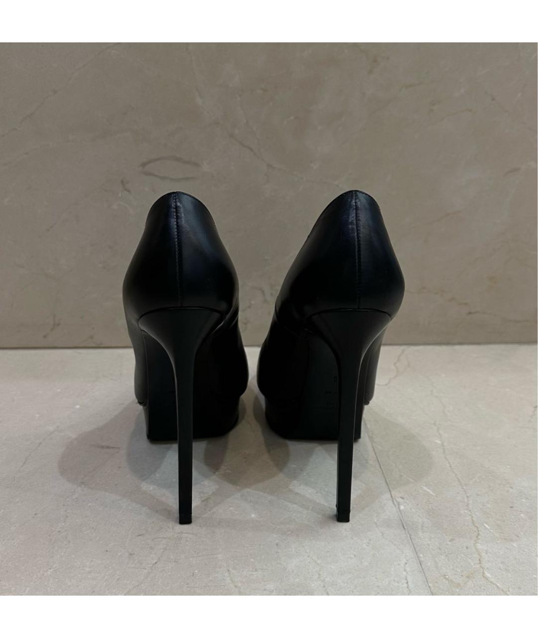 SAINT LAURENT Черные кожаные туфли, фото 4