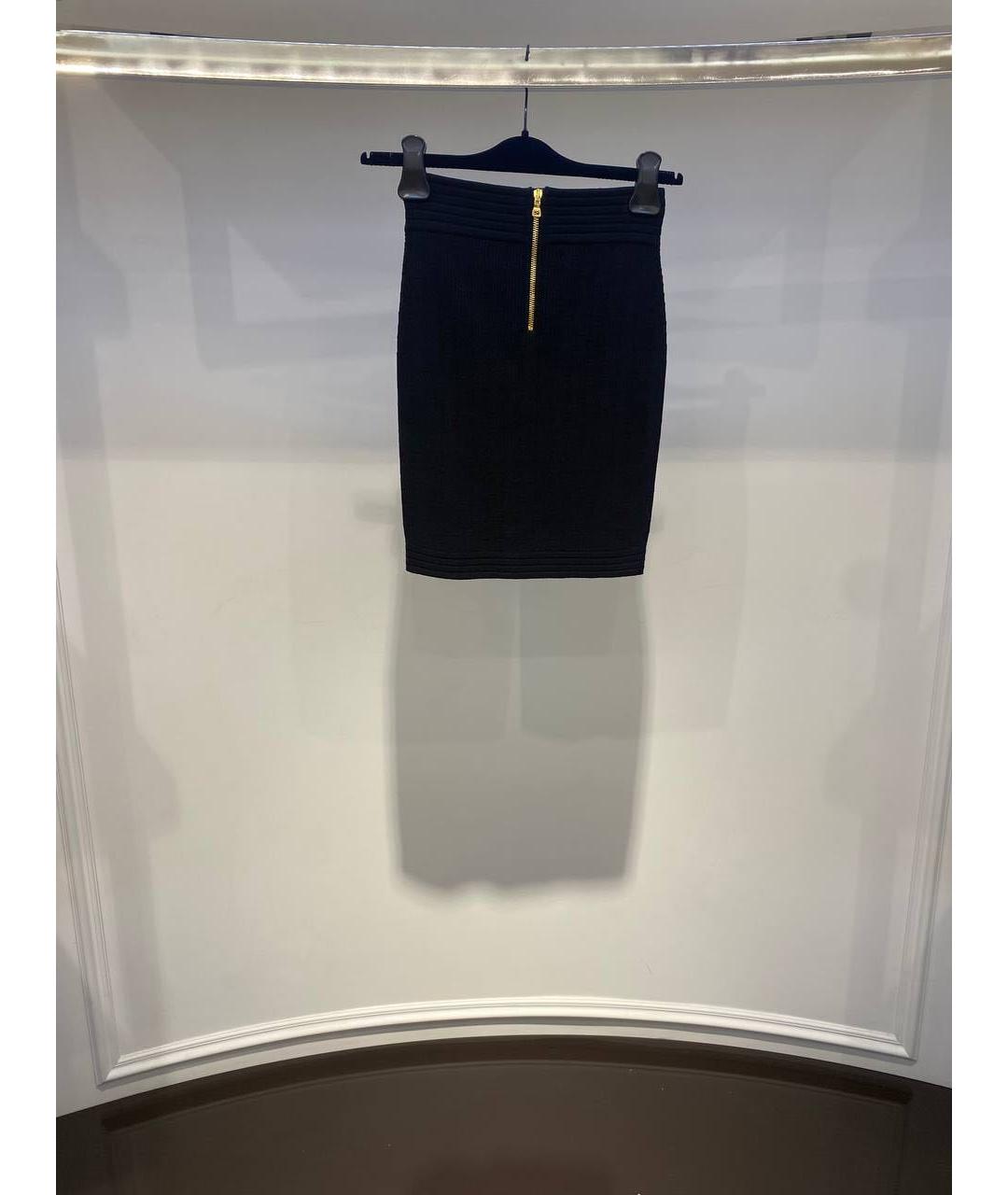 BALMAIN Черная шерстяная юбка миди, фото 2