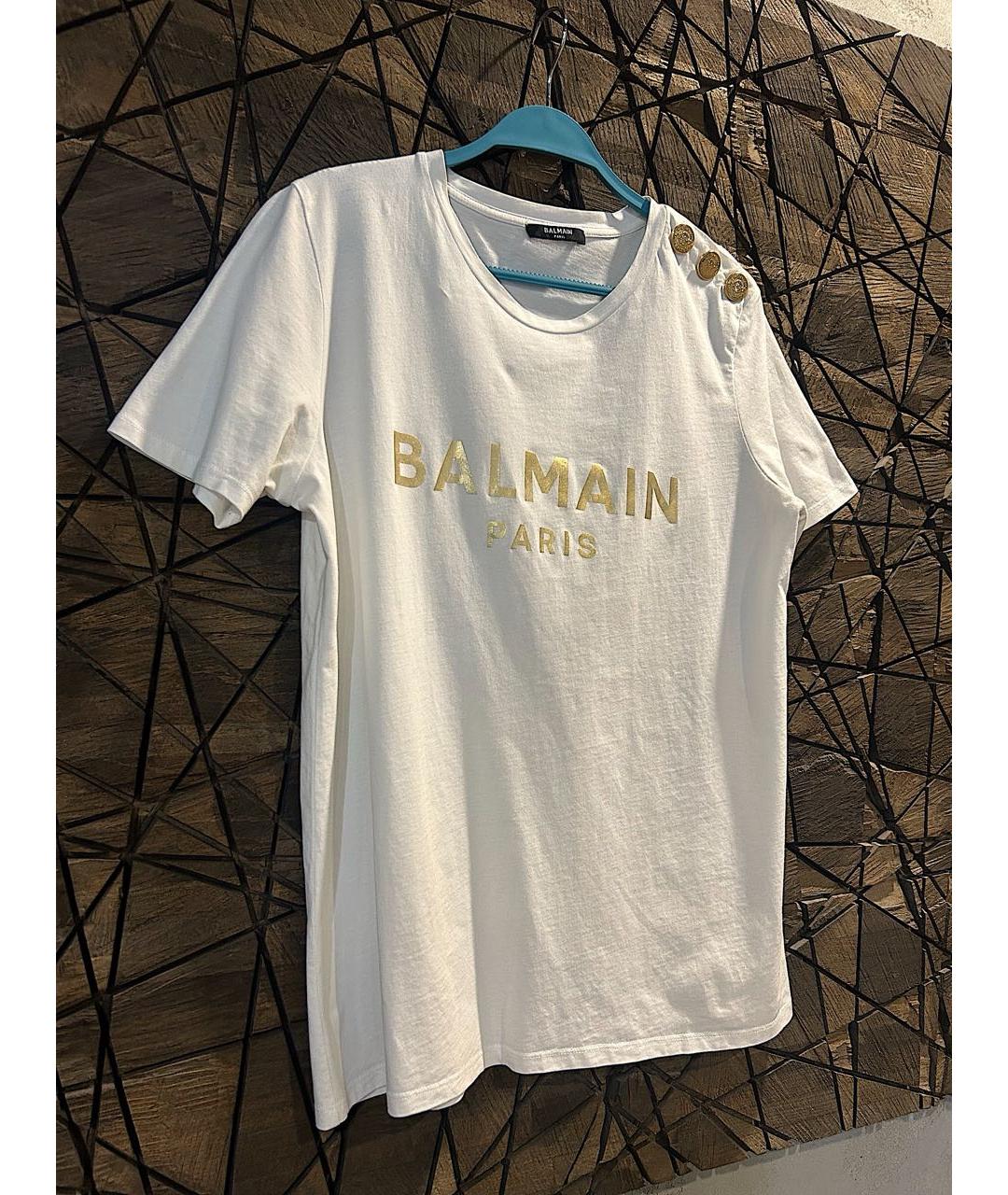 BALMAIN Белая хлопковая футболка, фото 3