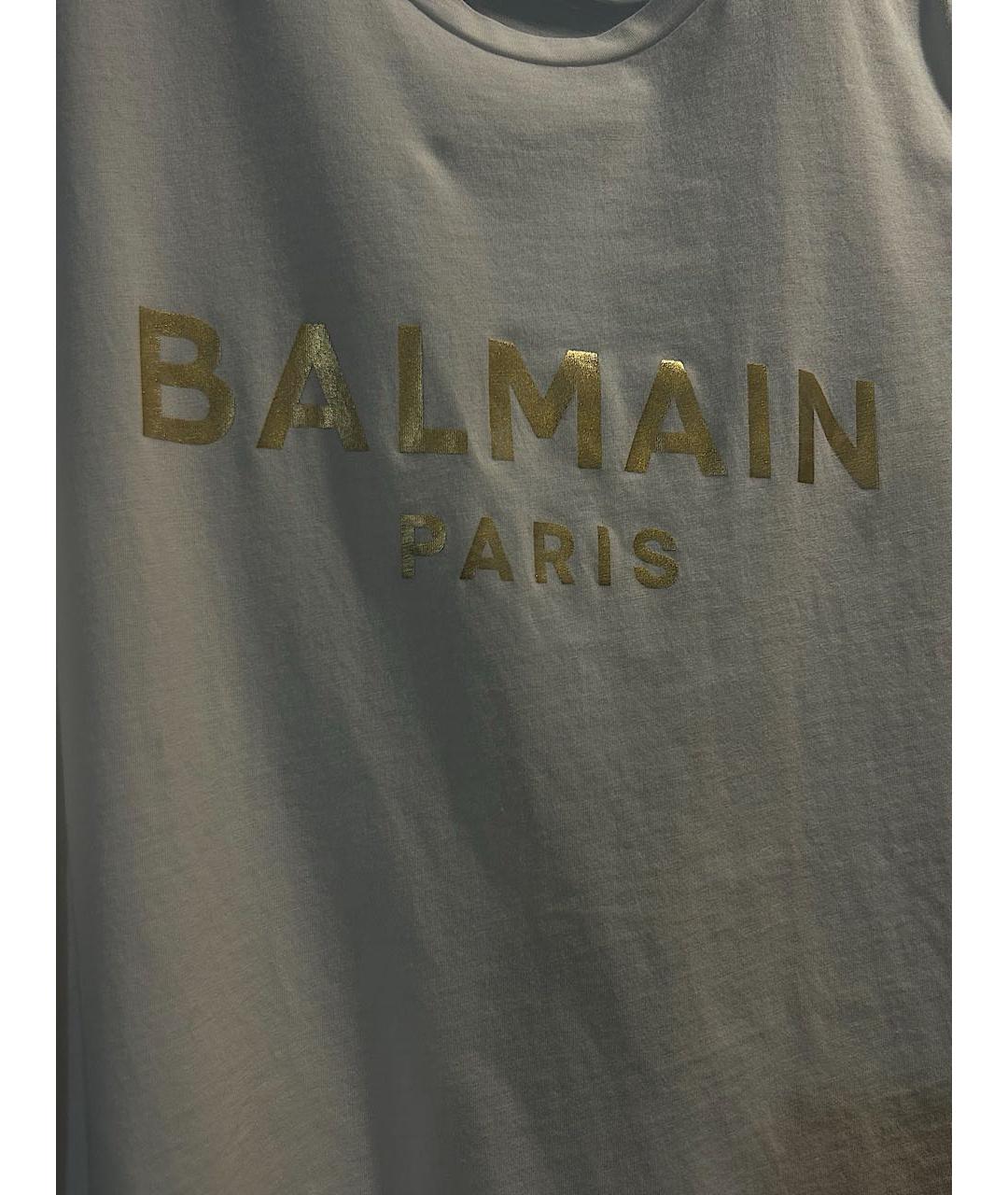 BALMAIN Белая хлопковая футболка, фото 4