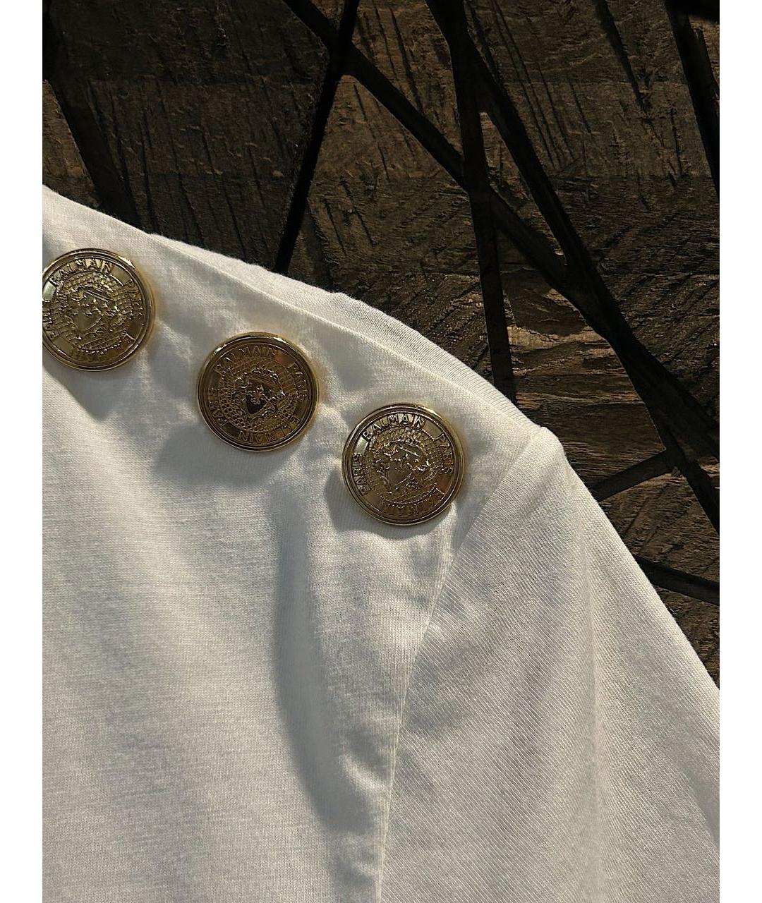 BALMAIN Белая хлопковая футболка, фото 2