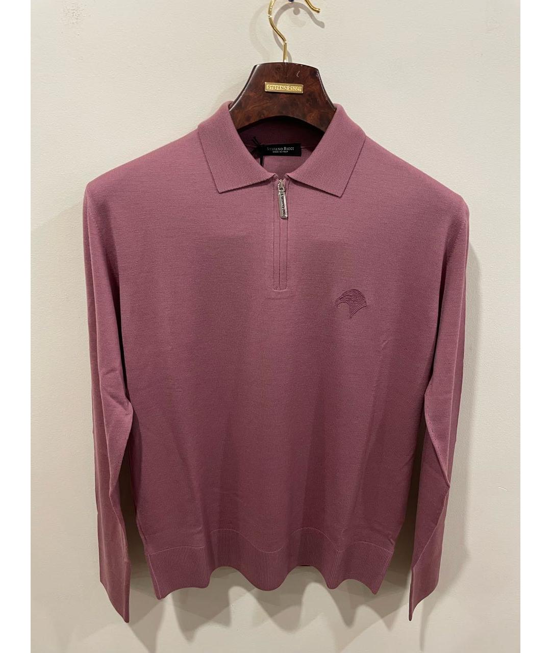 STEFANO RICCI Розовый шерстяной джемпер / свитер, фото 8