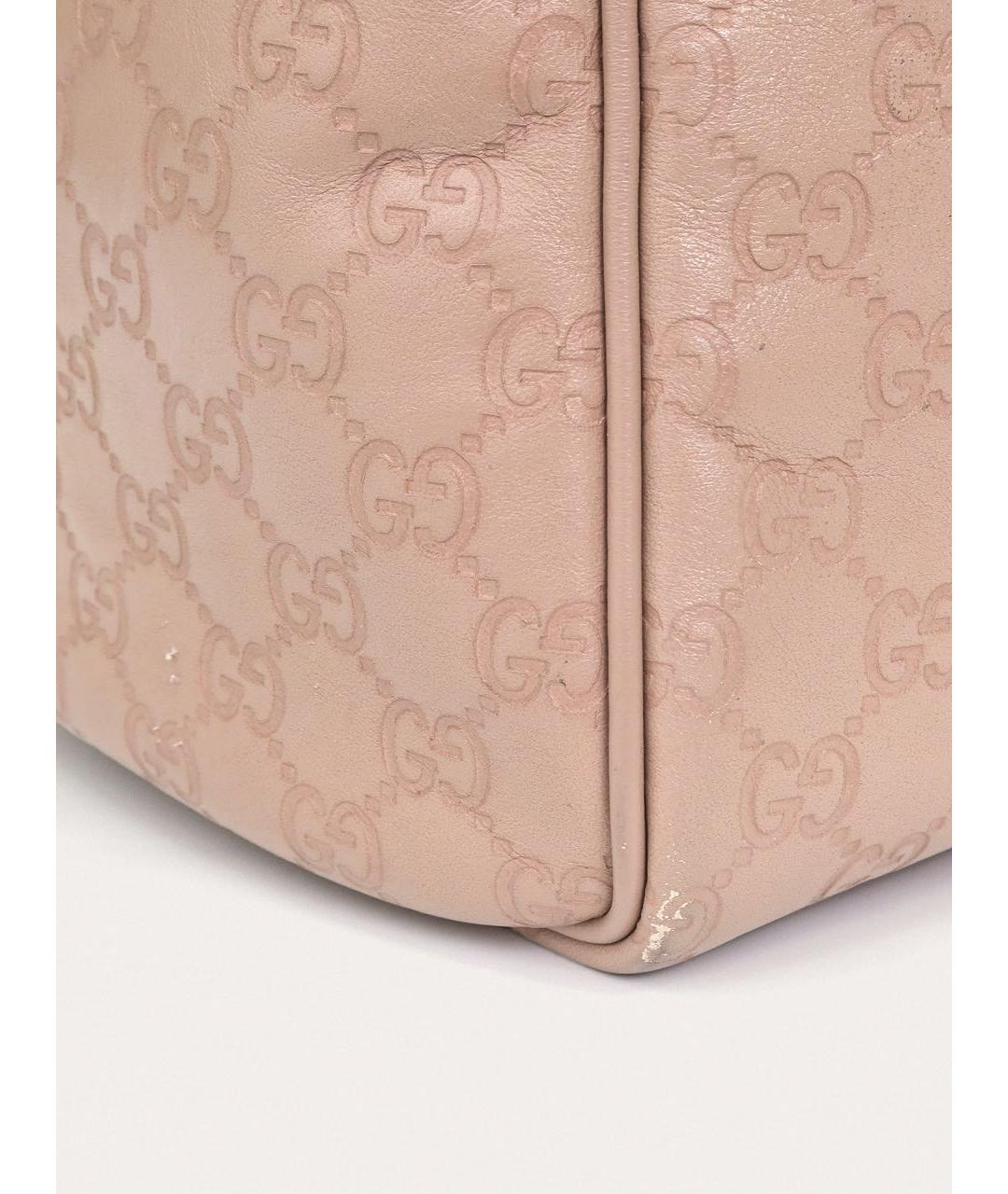 GUCCI Розовая кожаная сумка с короткими ручками, фото 6