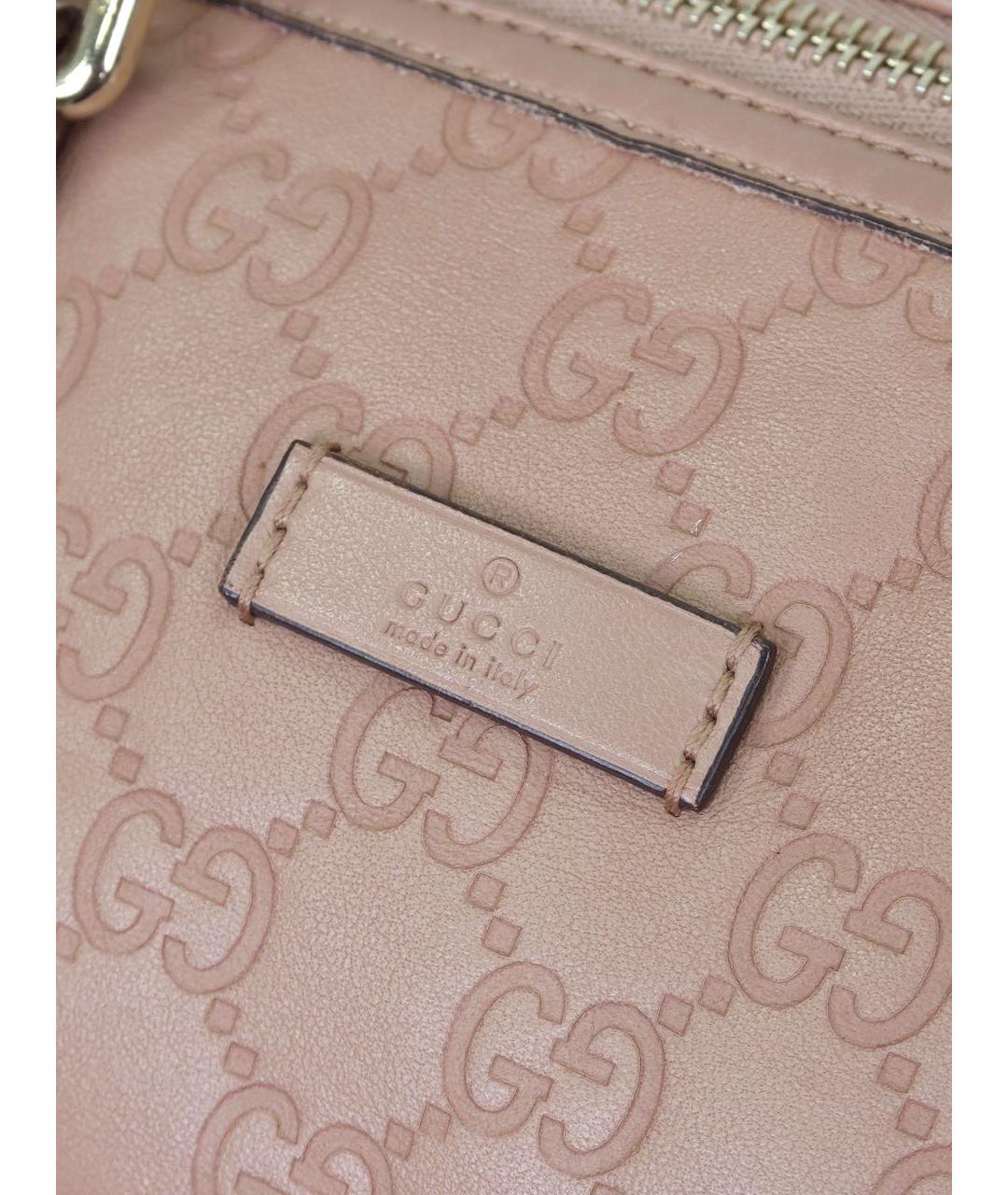 GUCCI Розовая кожаная сумка с короткими ручками, фото 8