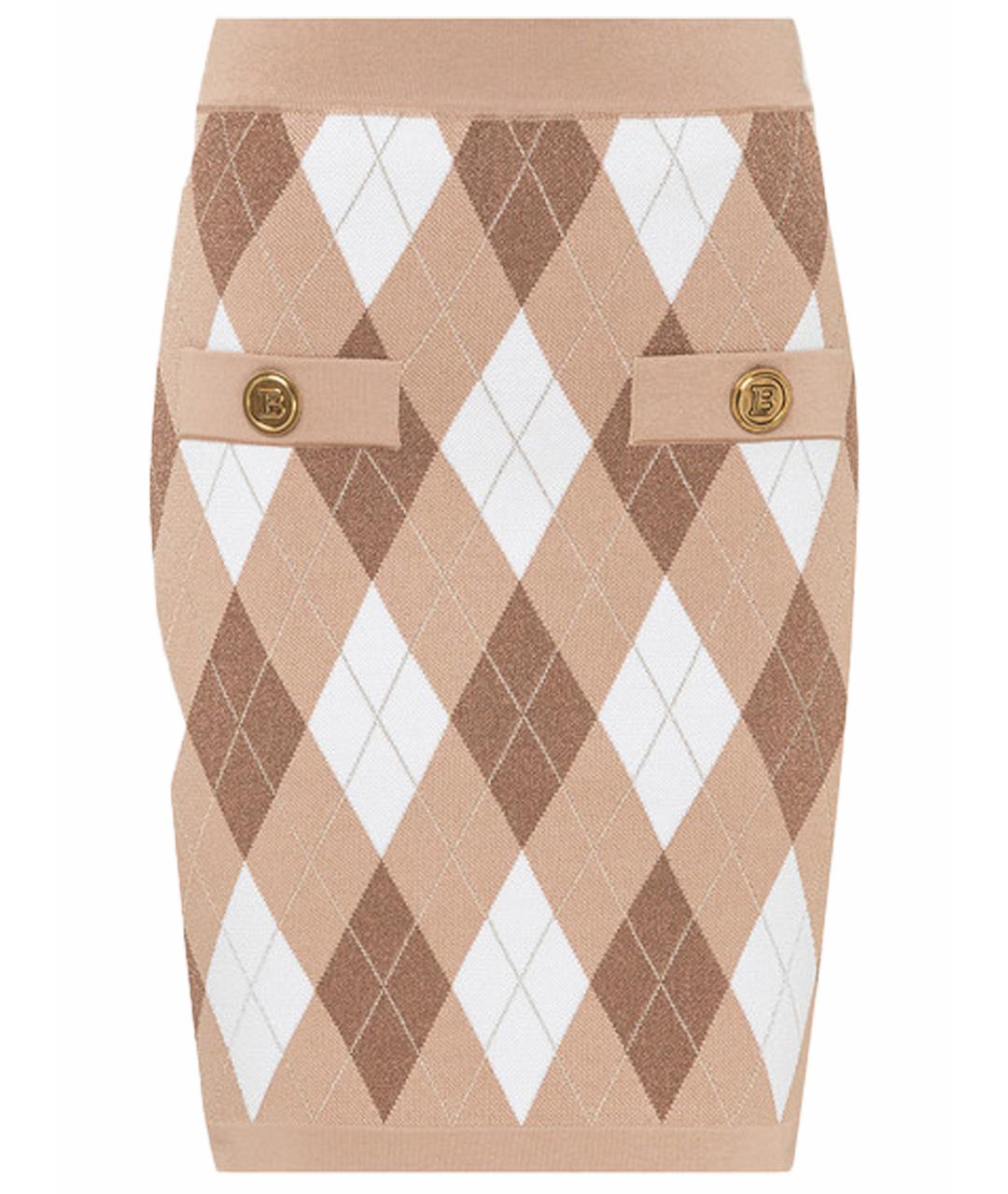 BALMAIN Бежевая юбка миди, фото 1