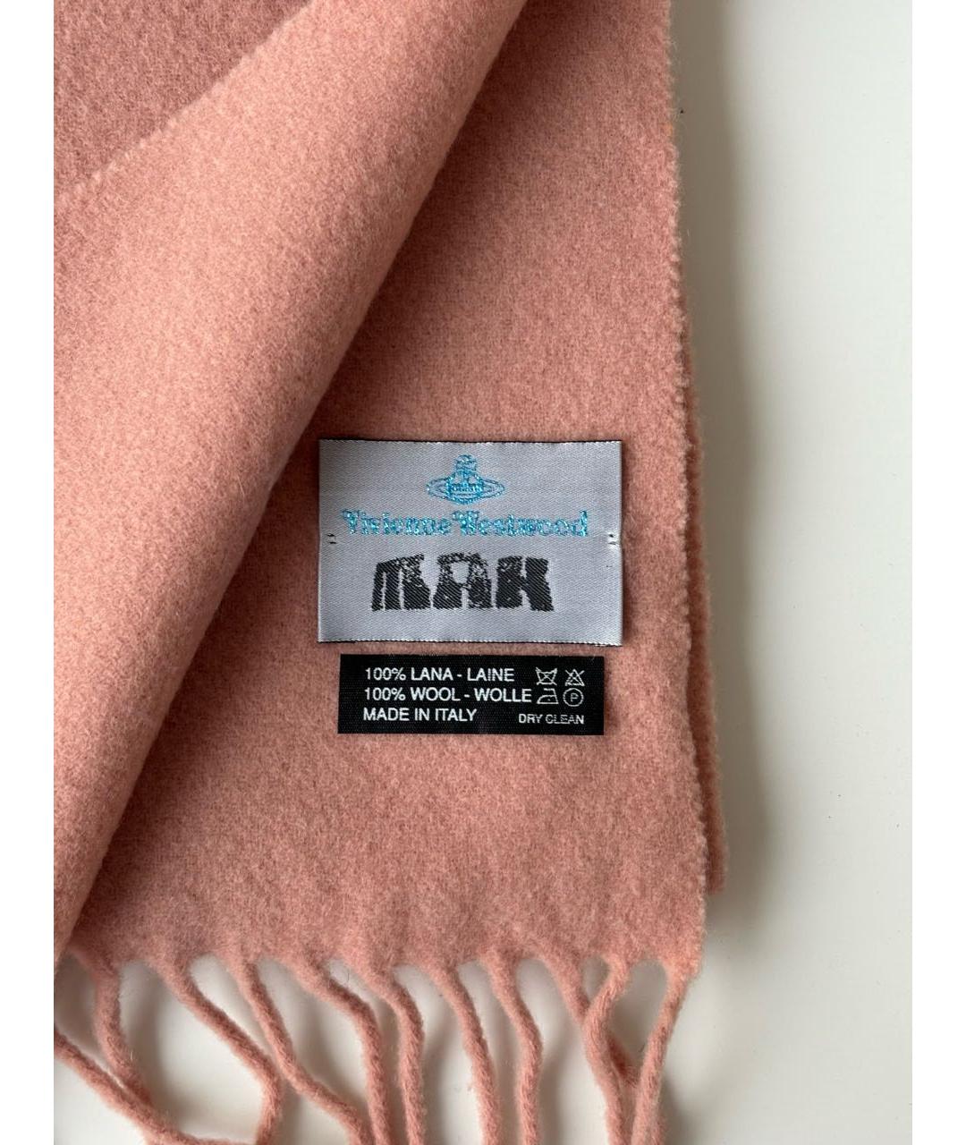 VIVIENNE WESTWOOD Розовый шерстяной шарф, фото 3