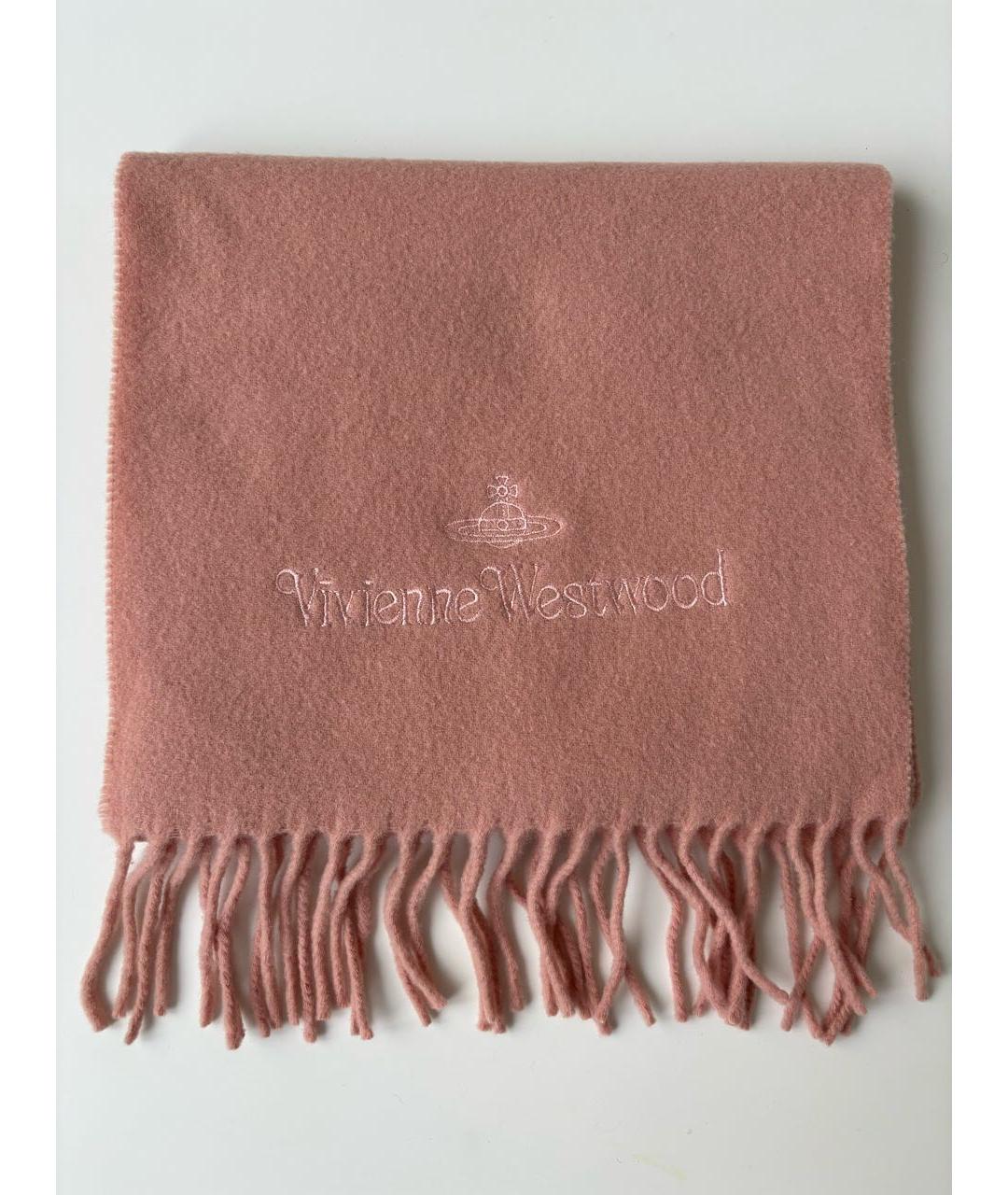 VIVIENNE WESTWOOD Розовый шерстяной шарф, фото 5