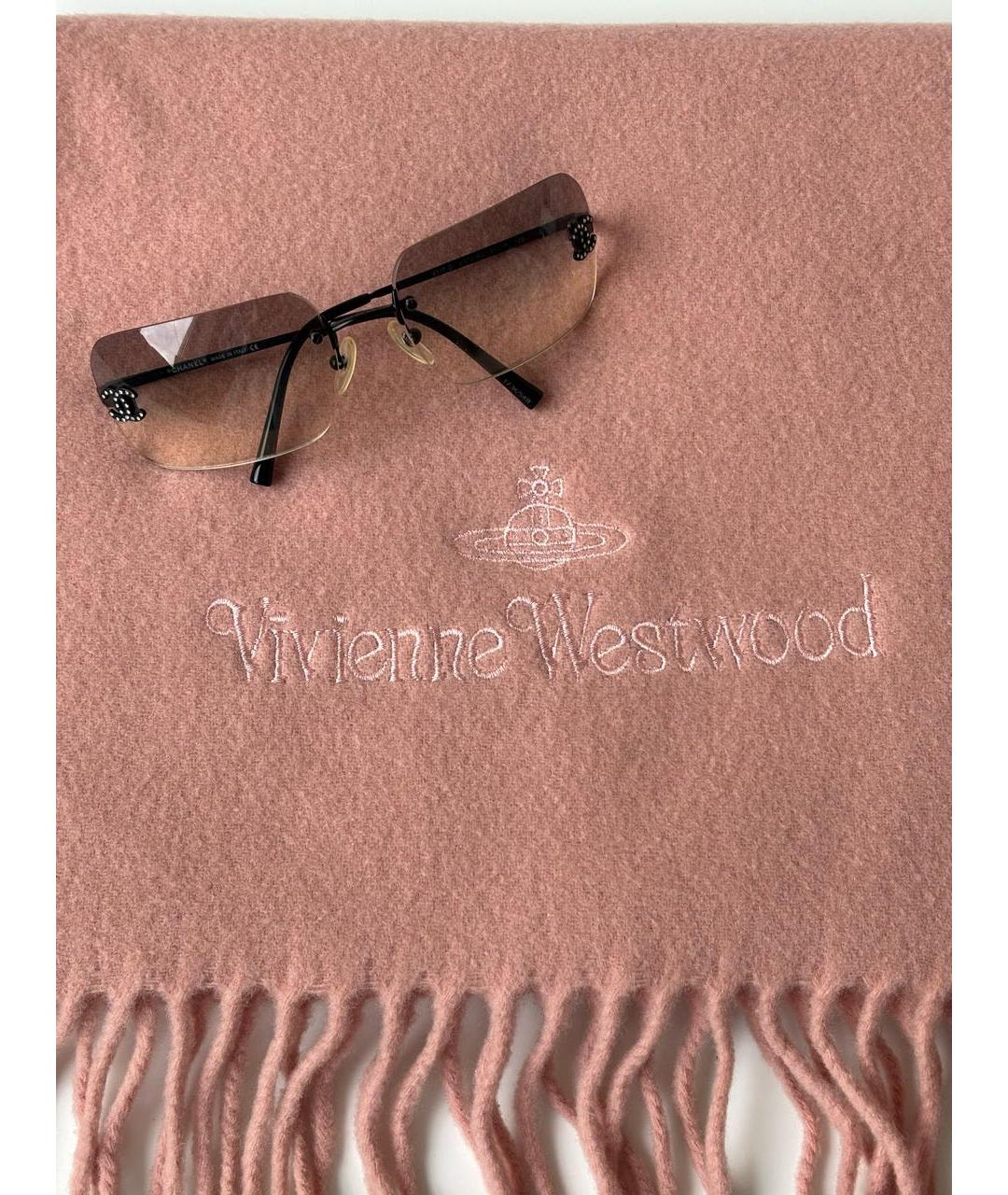VIVIENNE WESTWOOD Розовый шерстяной шарф, фото 4