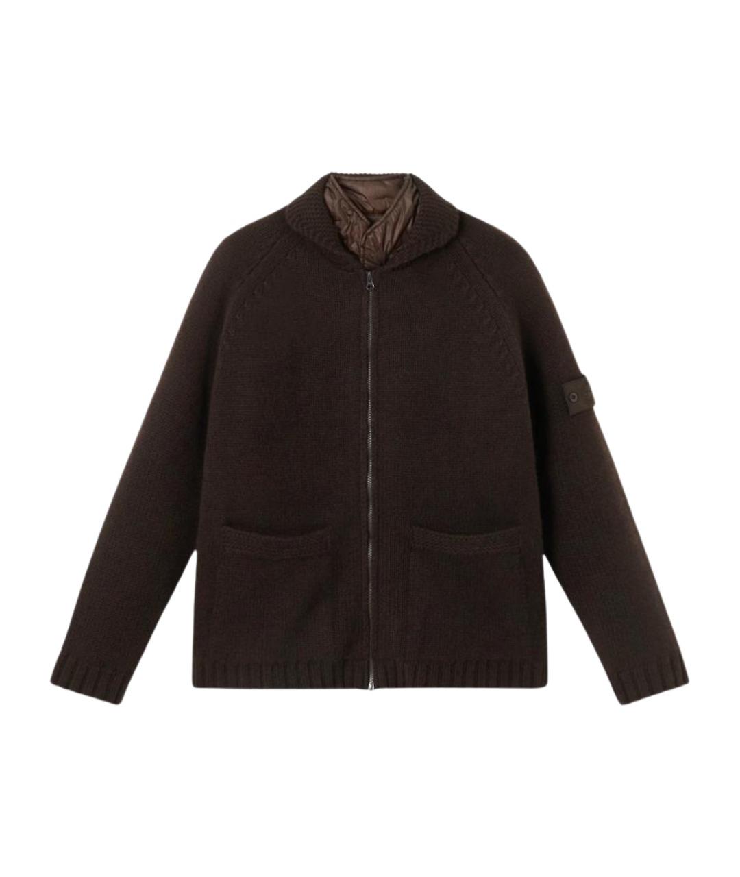 STONE ISLAND Коричневая кашемировая куртка, фото 1