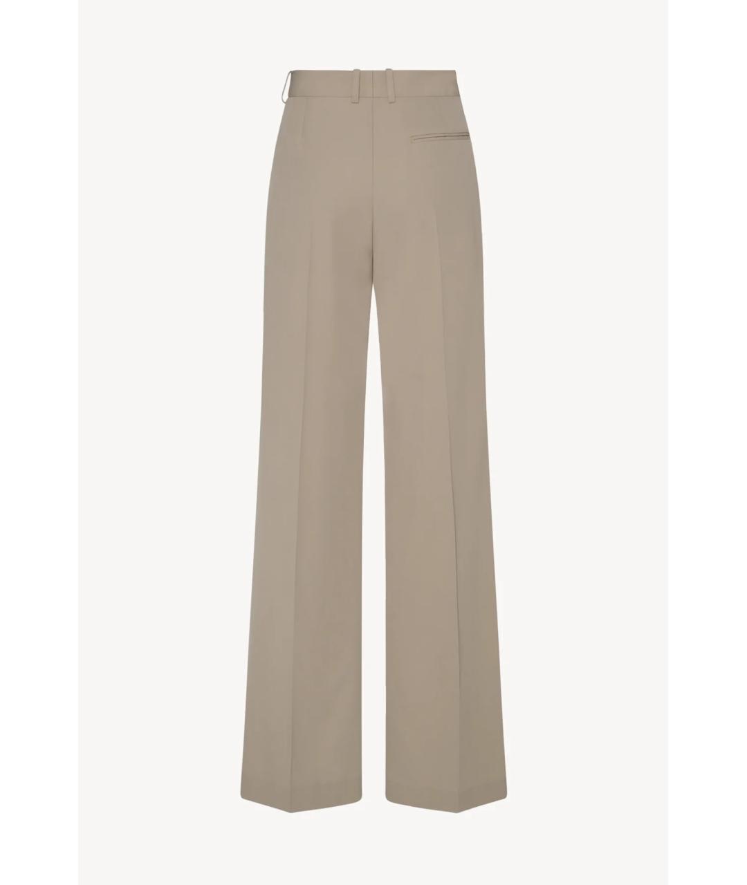 THE ROW Бежевые шерстяные прямые брюки, фото 2