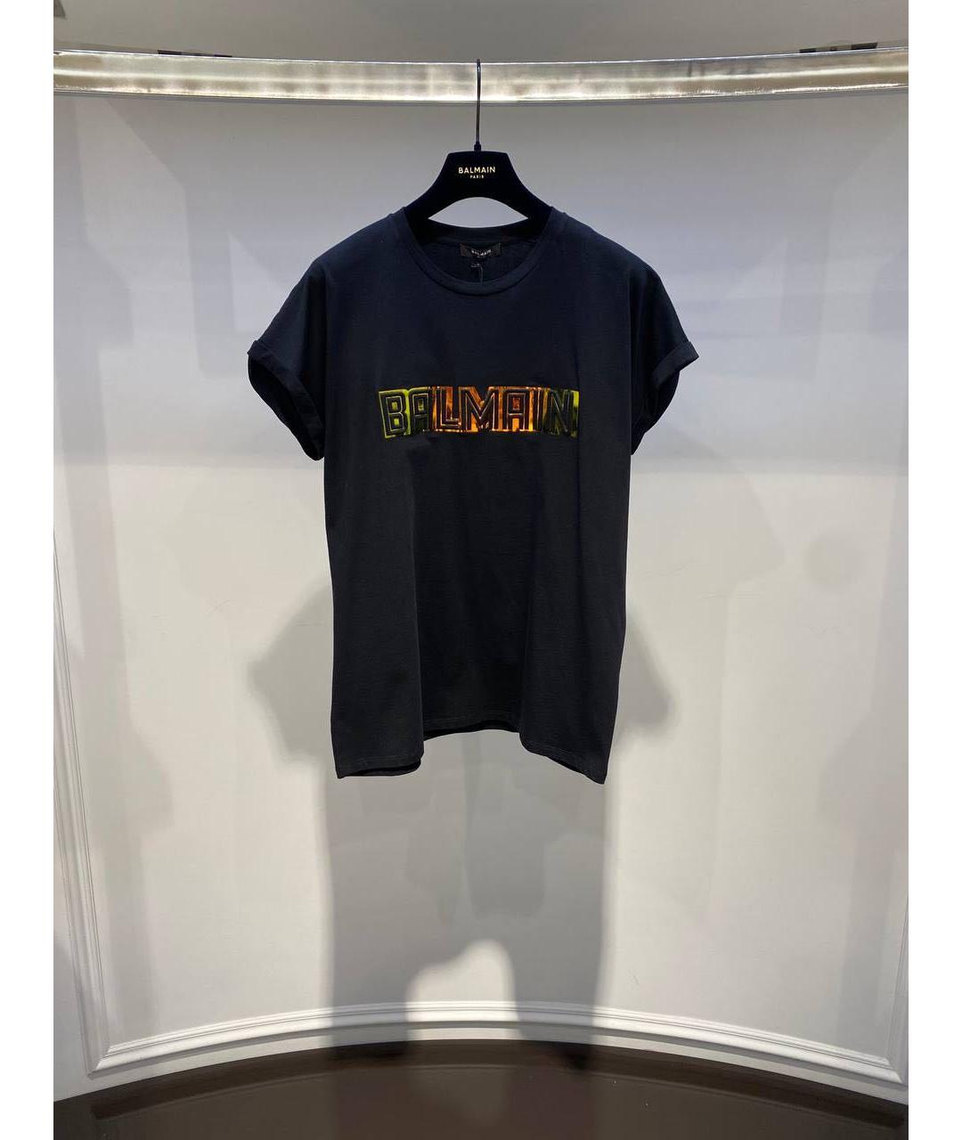 BALMAIN Черная хлопковая футболка, фото 3
