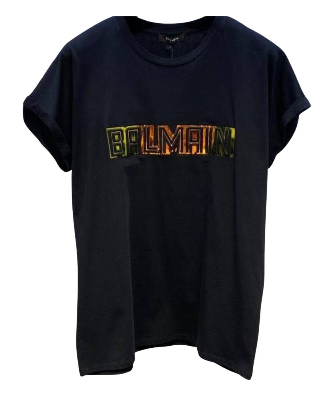 BALMAIN Черная хлопковая футболка, фото 1