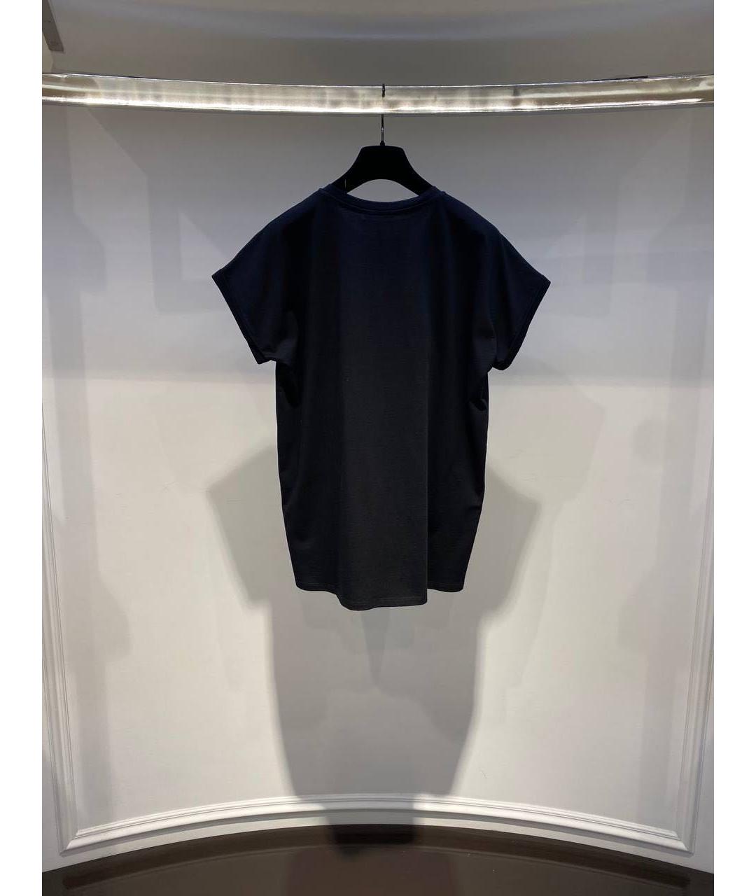 BALMAIN Черная хлопковая футболка, фото 2