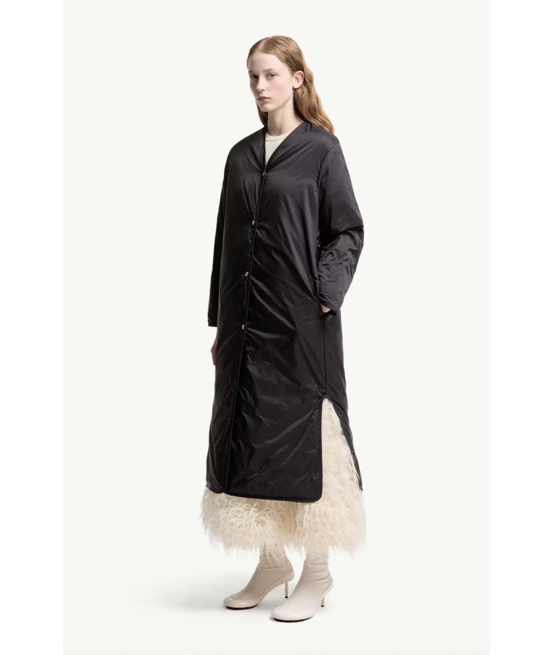 MONCLER Темно-синее шерстяное пальто, фото 4