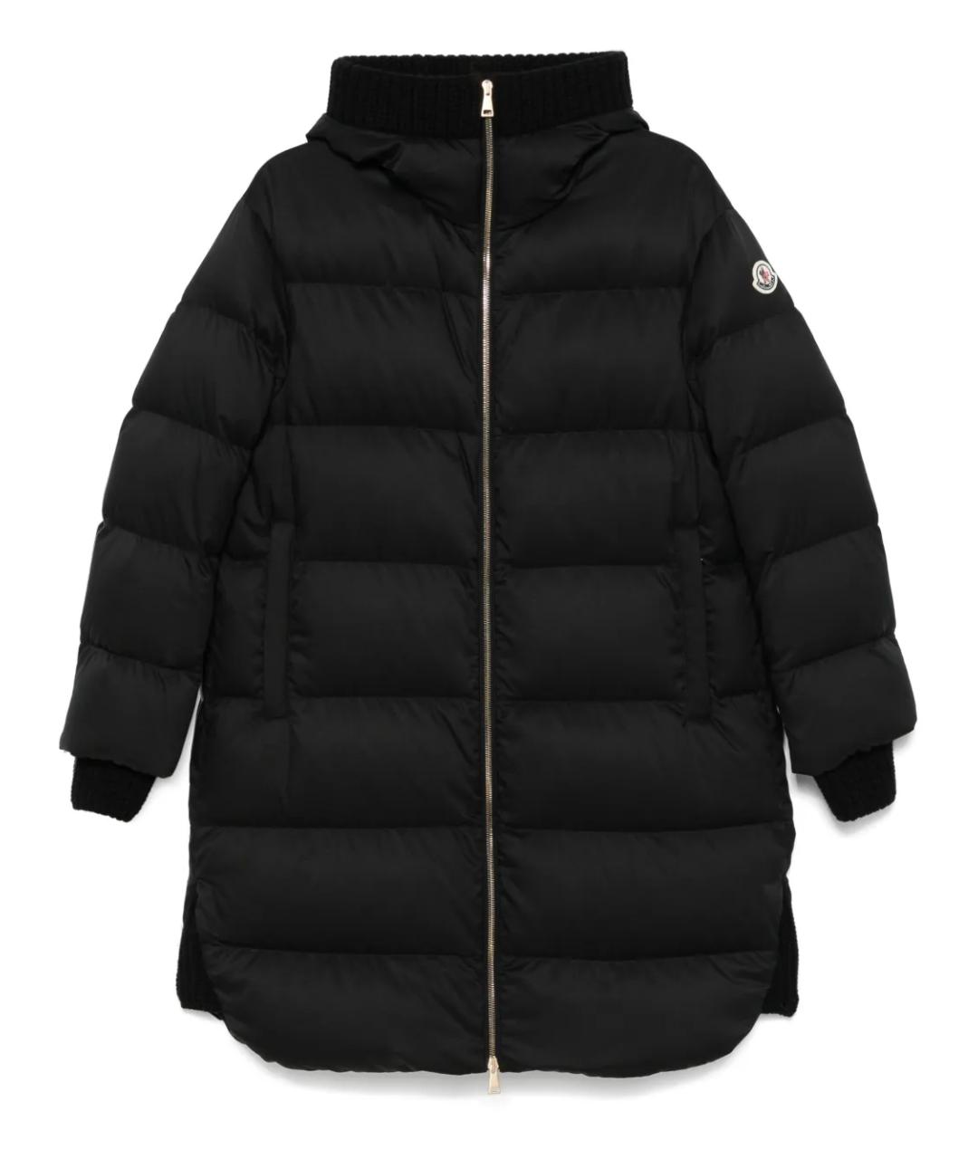 MONCLER Черный полиамидовый пуховик, фото 1