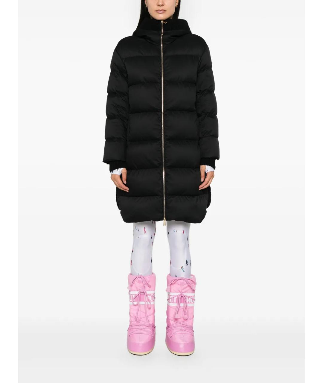 MONCLER Черный полиамидовый пуховик, фото 4