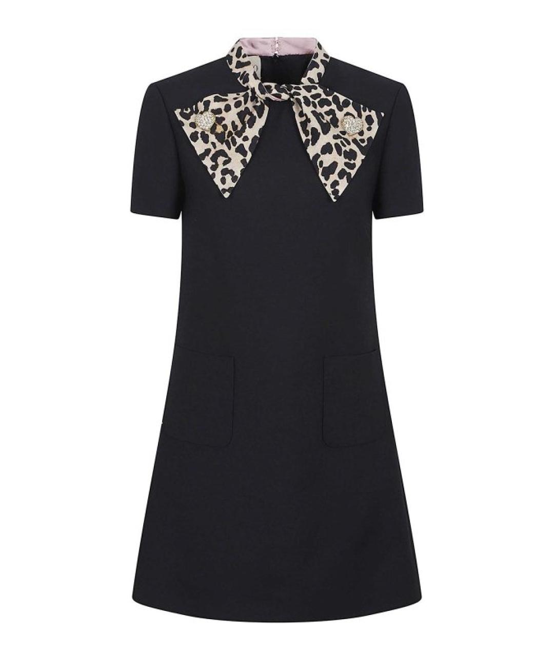 VALENTINO Черное шерстяное коктейльное платье, фото 1