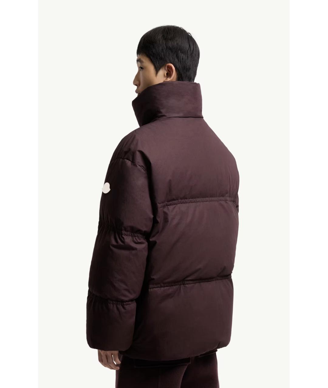 MONCLER Коричневый хлопковый пуховик, фото 4
