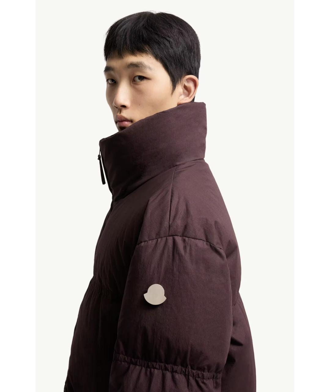 MONCLER Коричневый хлопковый пуховик, фото 2