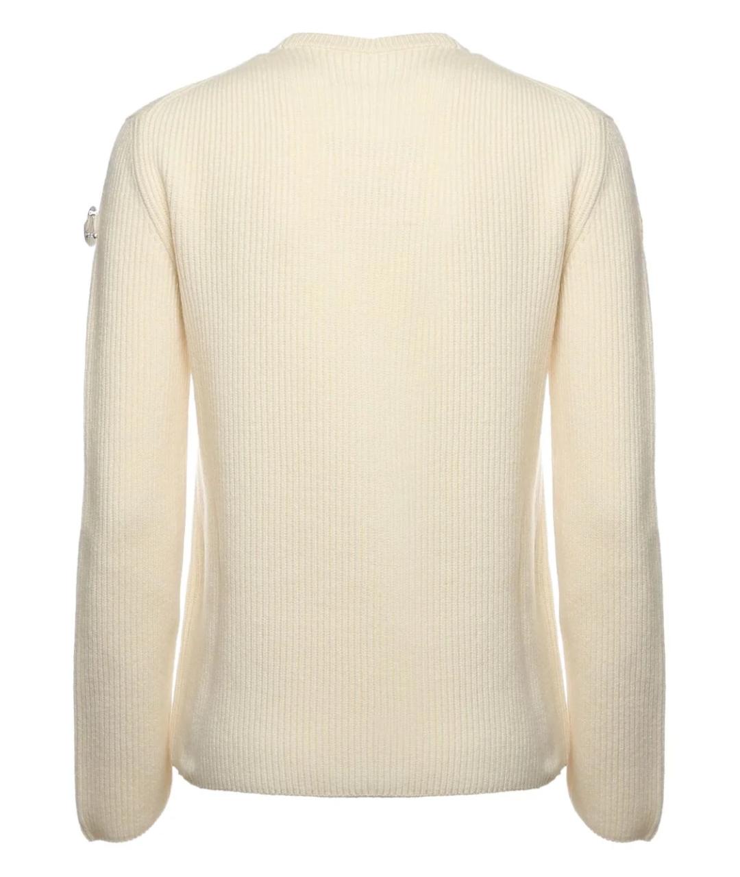 MONCLER Бежевый шерстяной джемпер / свитер, фото 2