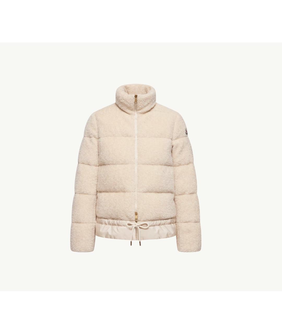 MONCLER Бежевый полиамидовый пуховик, фото 5