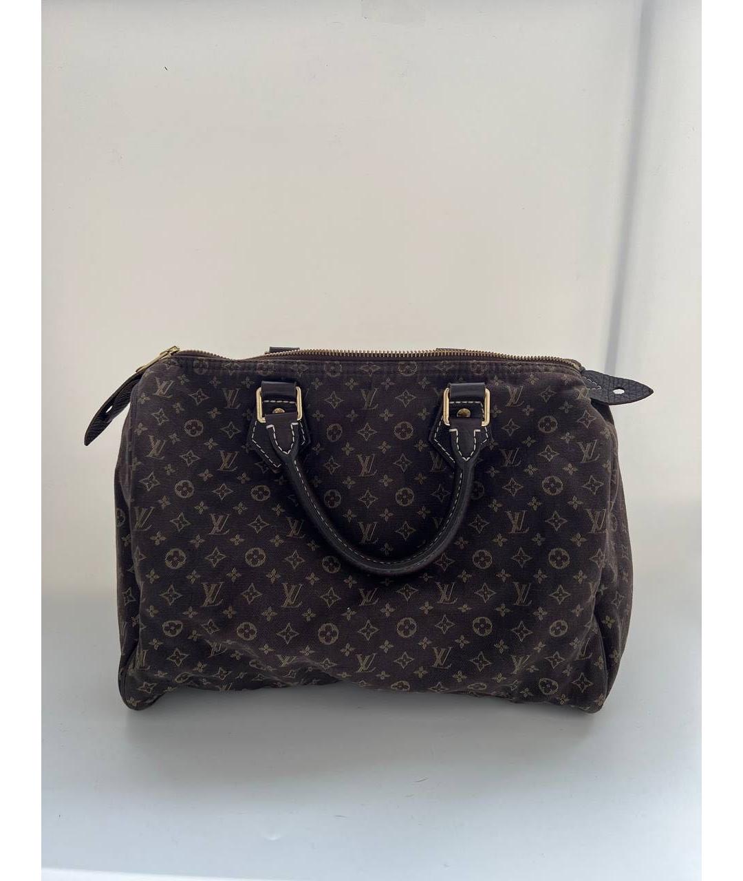 LOUIS VUITTON Коричневая кожаная сумка с короткими ручками, фото 7