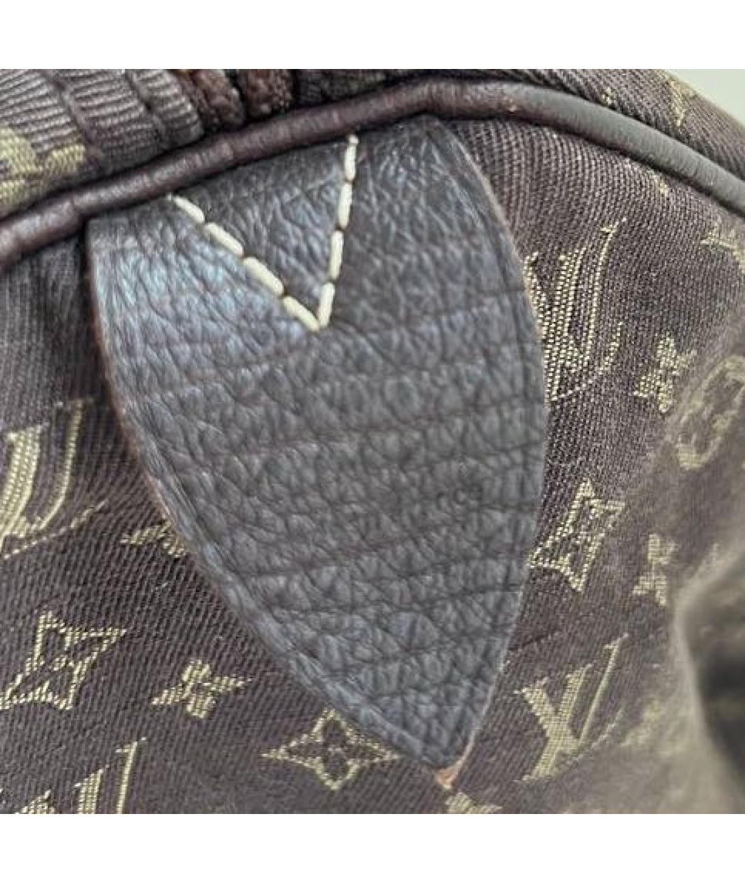 LOUIS VUITTON Коричневая кожаная сумка с короткими ручками, фото 4