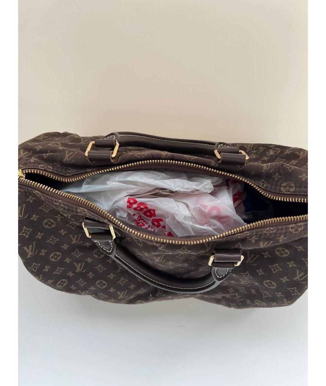 LOUIS VUITTON Коричневая кожаная сумка с короткими ручками, фото 6