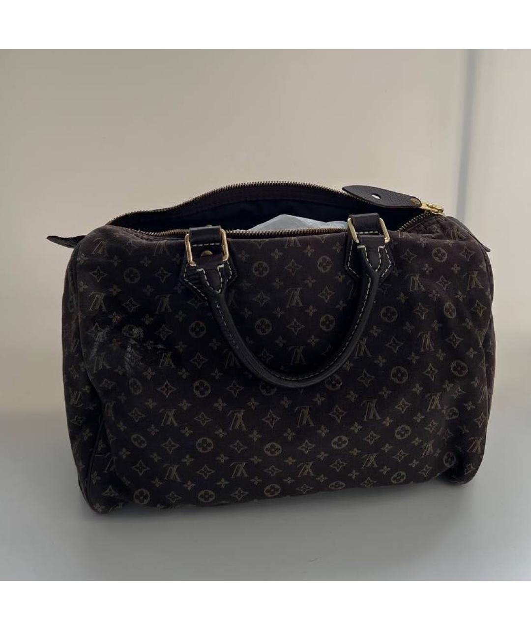 LOUIS VUITTON Коричневая кожаная сумка с короткими ручками, фото 5