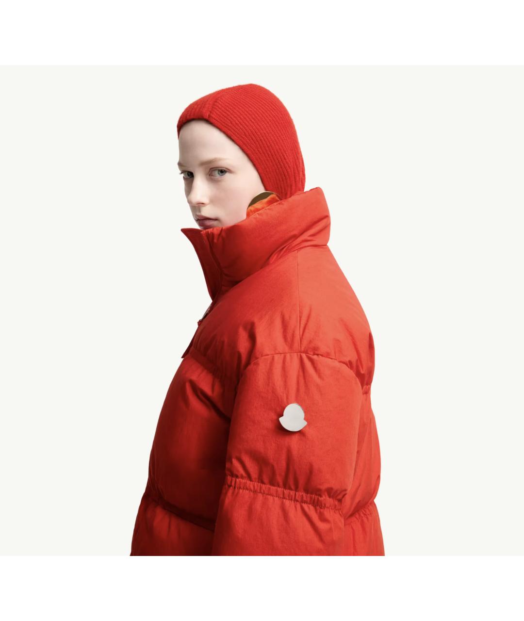 MONCLER Красный хлопковый пуховик, фото 2