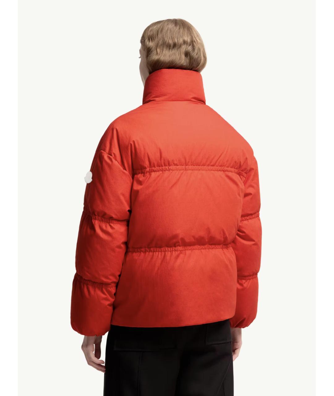 MONCLER Красный хлопковый пуховик, фото 4