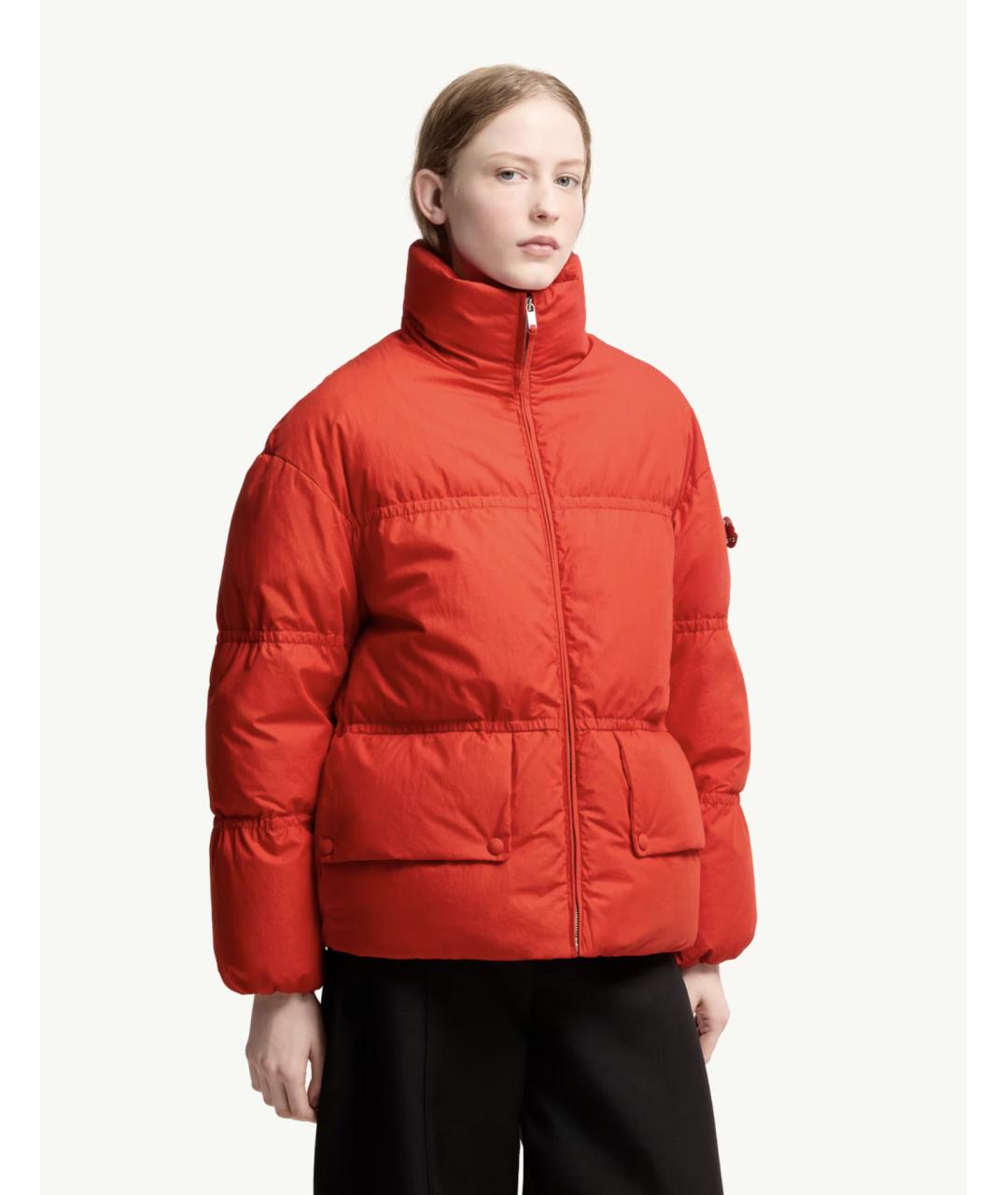 MONCLER Красный хлопковый пуховик, фото 3