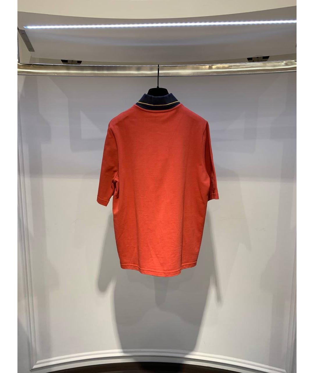 BALMAIN Оранжевая хлопковая футболка, фото 2