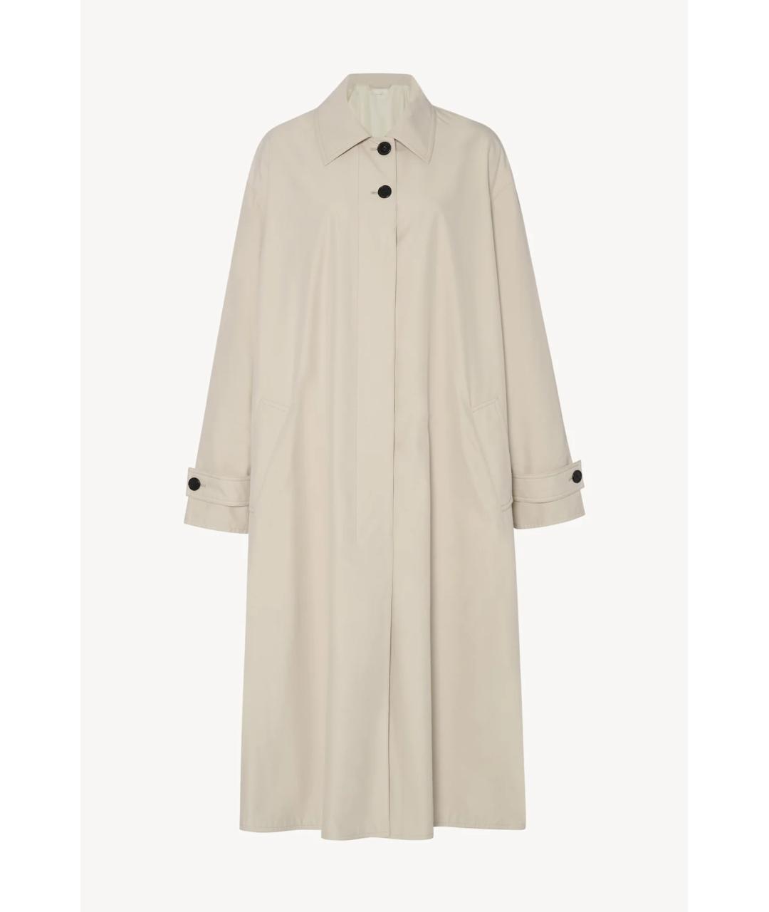 THE ROW Белый хлопковый тренч/плащ, фото 5