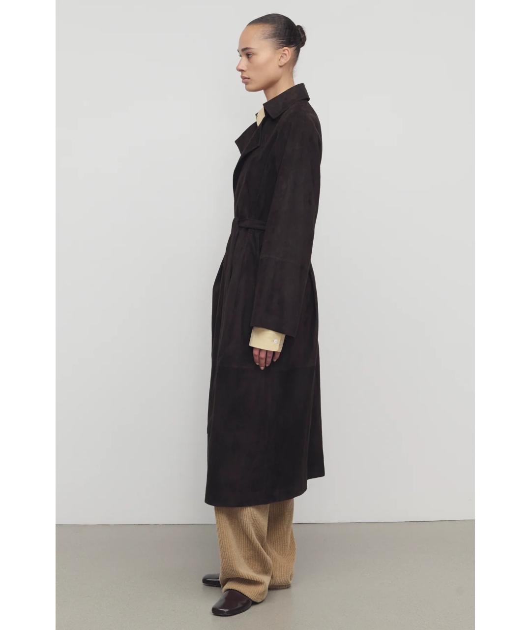 THE ROW Коричневое замшевое пальто, фото 4