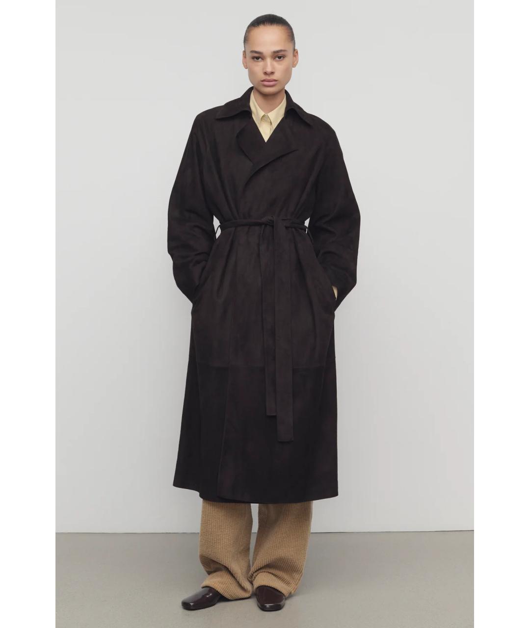 THE ROW Коричневое замшевое пальто, фото 3