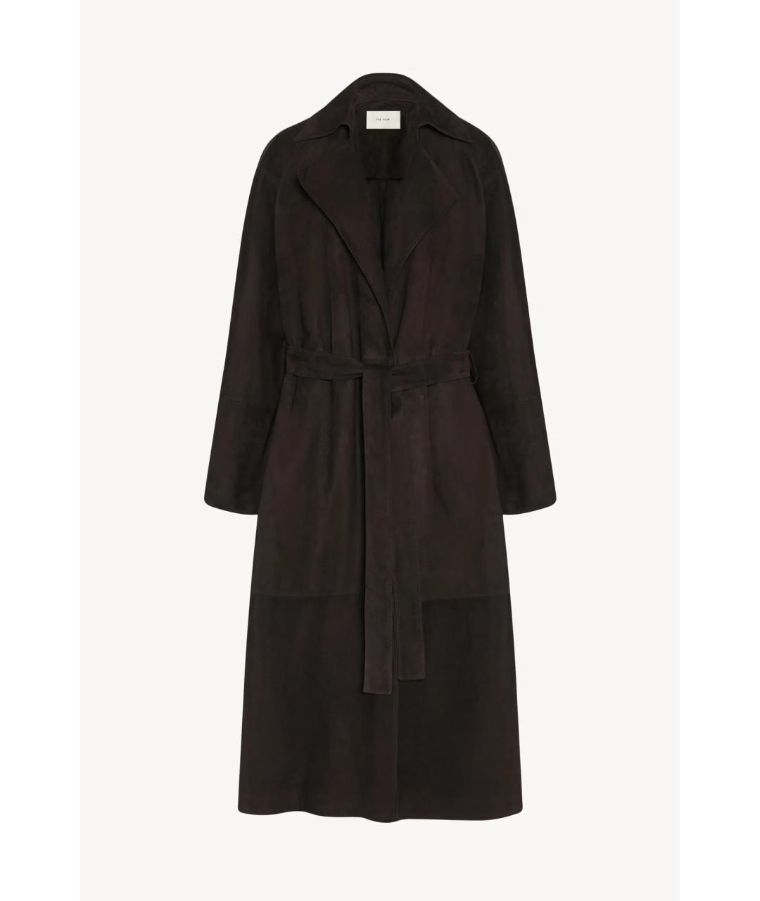 THE ROW Коричневое замшевое пальто, фото 5