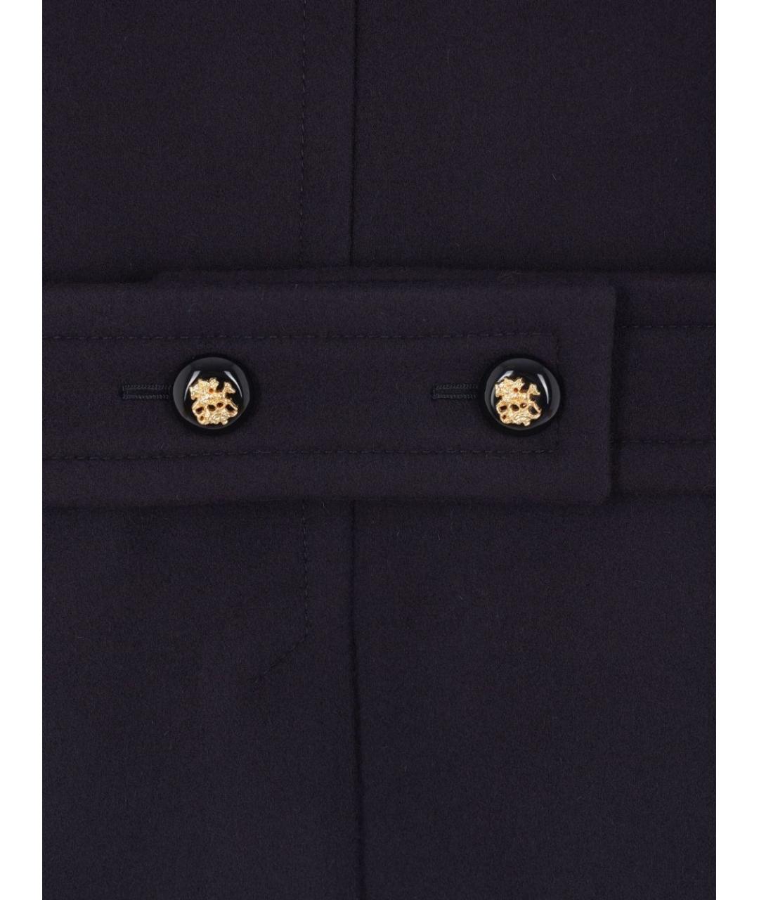 VALENTINO Темно-синее шерстяное пальто, фото 4