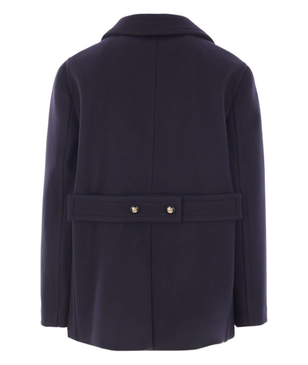 VALENTINO Темно-синее шерстяное пальто, фото 3