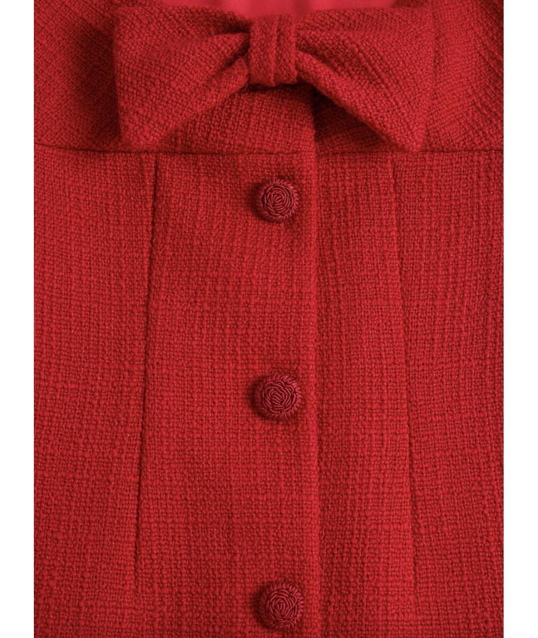 VALENTINO Красное шерстяное повседневное платье, фото 2