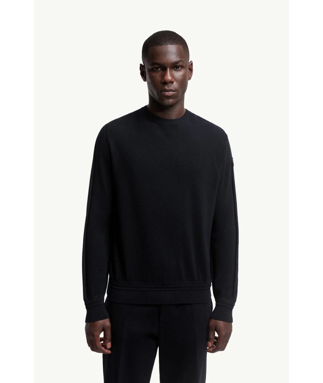 MONCLER Темно-синий шерстяной джемпер / свитер, фото 4