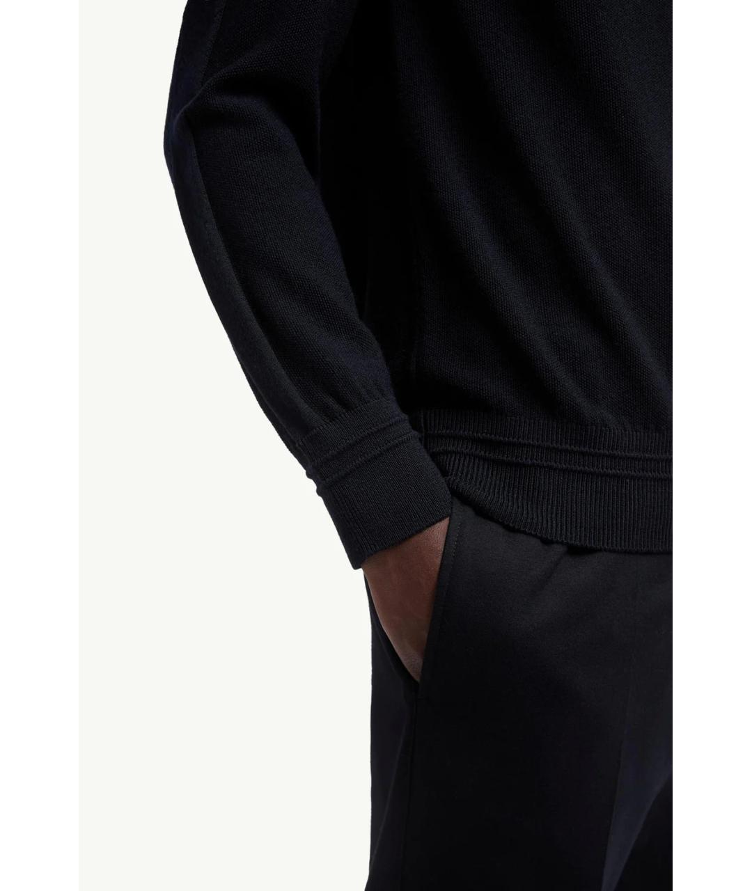 MONCLER Темно-синий шерстяной джемпер / свитер, фото 5