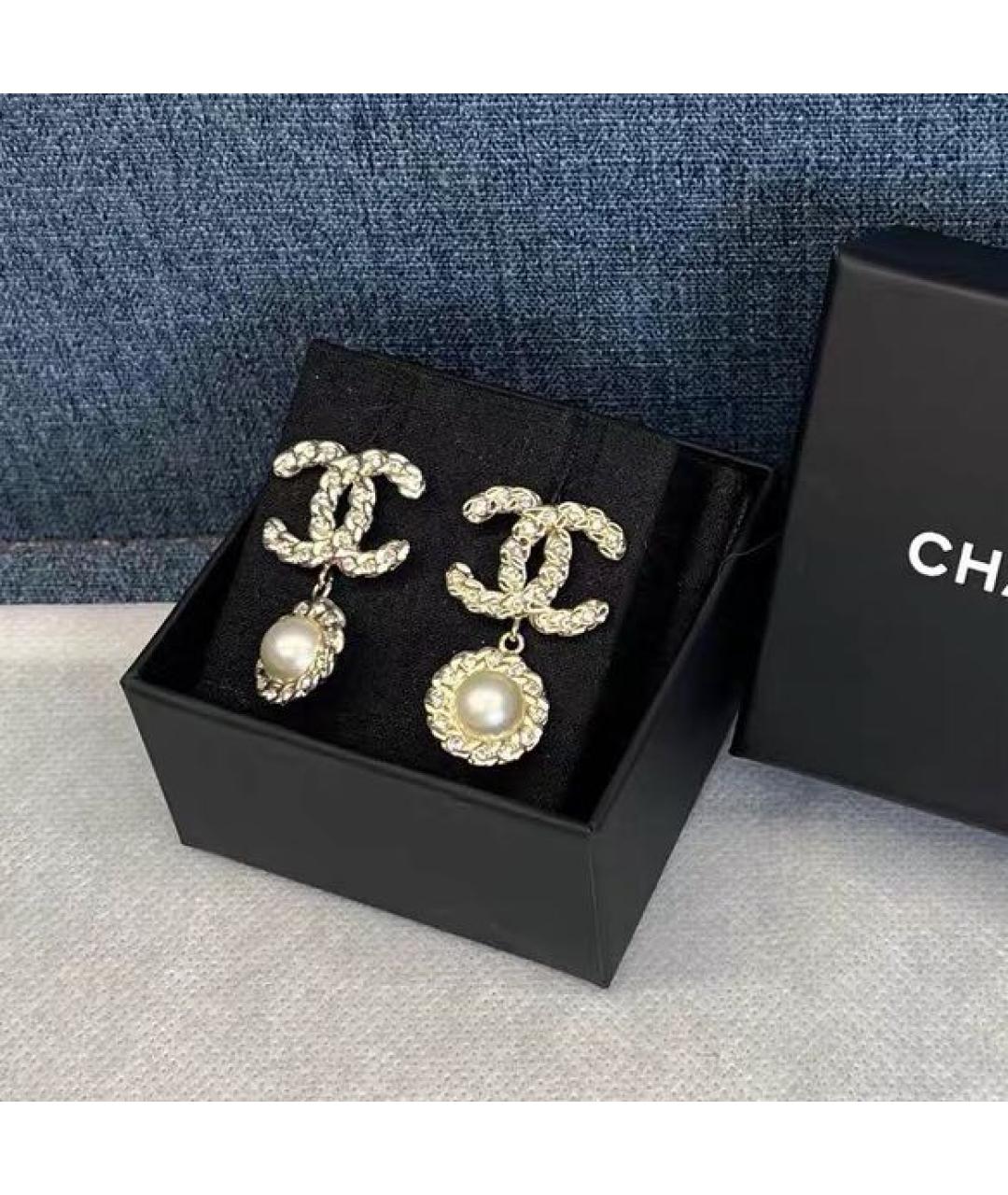 CHANEL Золотые металлические серьги, фото 4