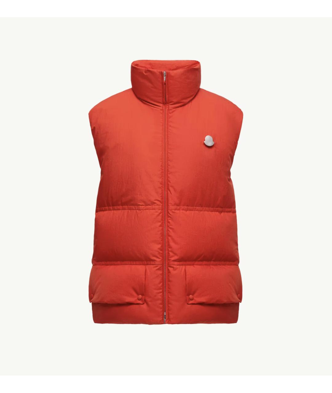 MONCLER Красный хлопковый жилет, фото 6