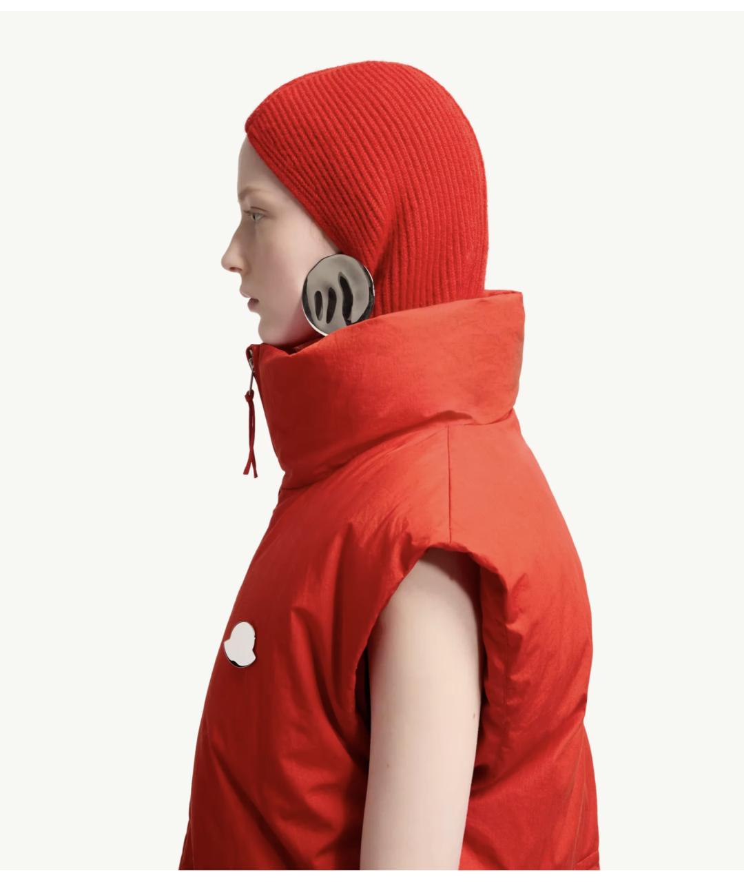 MONCLER Красный хлопковый жилет, фото 3